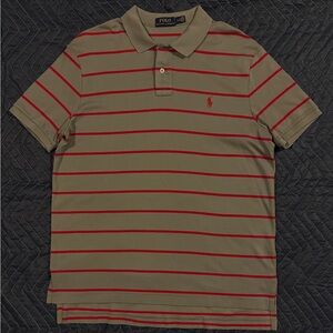 Polo Ralph Lauren Polo Shirt Mens L Stripes Soft Cotton Preppy Golf Casual